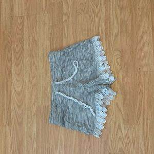 Gray shorts lace bottom